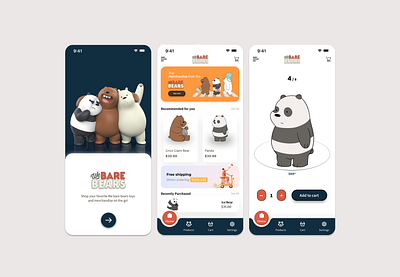 We bare bears Shop UI app appdesign applucation art artwork branding design illustration logo ui