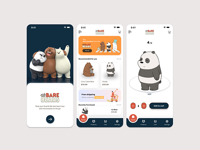 We bare bears Shop UI app appdesign applucation art artwork branding design illustration logo ui