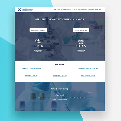 PExpo Diagnostics mockup ui ux web design website