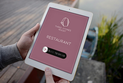 Hotel Restaurant Slide To Order Home Screen app branding design graphic design illustration logo typography ui vector