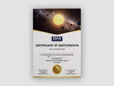 Certificate Design for Astronomy Workshop certificate design graphic design illustration