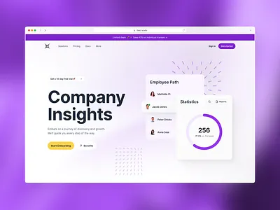 New Hero | UI kit for Figma 🚀 avatar banner charts clean cta design donut figma header hero indigo kit landing layout page purple simple title ui web