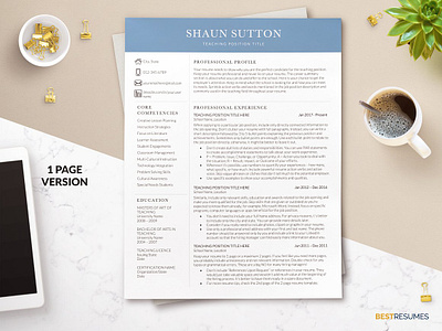 Professional resume/CV template - MasterBundles