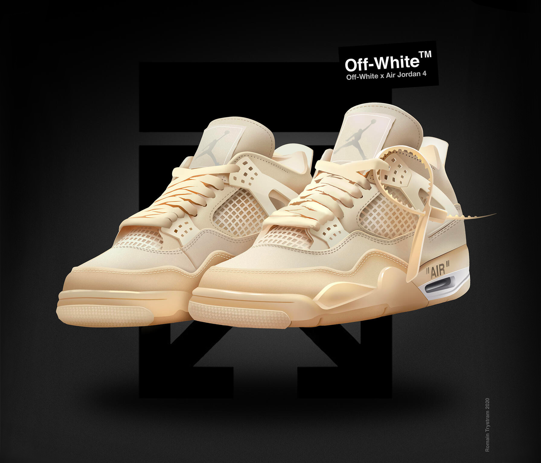 Jordan 4 Off white air childhood discover icon iconicart illustration illustrative jordan lifestyle luxe memories sneakerart sneakerhead sneakers