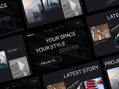 Trending web design concept- Marco black brand identity design branding branding design dark theme web design design designlogo graphic design logo trending web design ui ui designer uiux user interface web design web designer