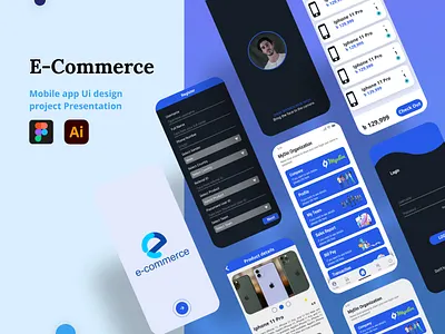 E-Commerce Mobile app Ui app app ui design e commerce figma illustration lendingpage logo mobile app mobile app ui ui ui design uiux web design xd