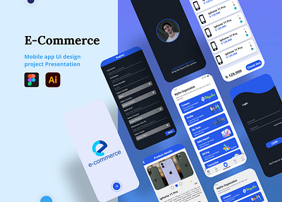 E-Commerce Mobile app Ui app app ui design e commerce figma illustration lendingpage logo mobile app mobile app ui ui ui design uiux web design xd