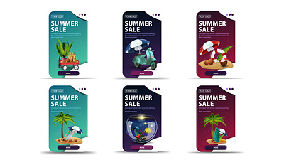 Discount banners with summer elements and button for you website adobephotoshop branding design graphic design instagram promotion instagram sale marketing promotion sale slestory