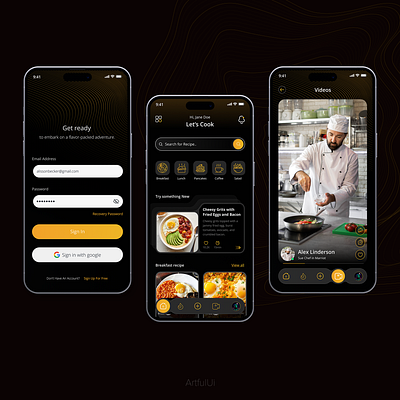 Recipe App Ui interface app design figma graphic design ui ux