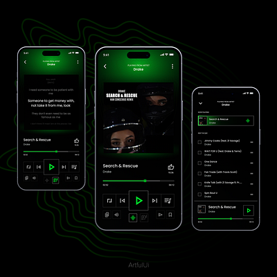 Music Player Ui interface app design figma graphic design photoshop ui ux