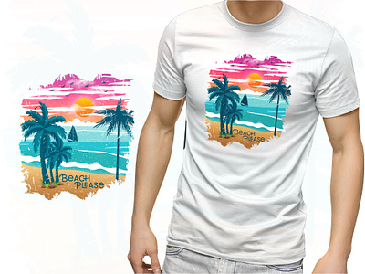 Beach please summer t shirt design summer fun