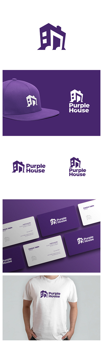 Purple House (Client's work) house logo modern music negative space note purple simple