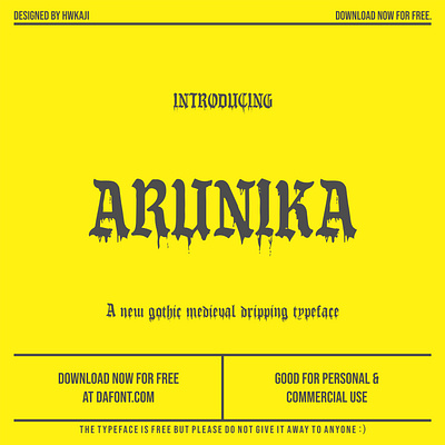 ARUNIKA FONT font graphic design typhography