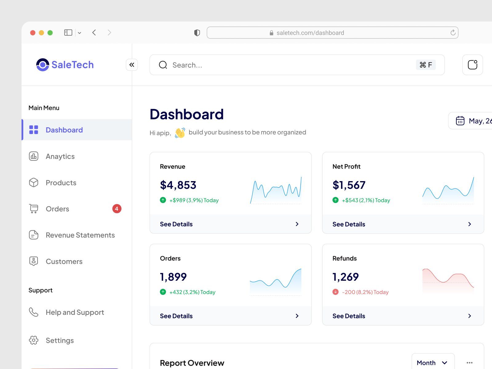 Example of Dashboard Design & Data Visualization