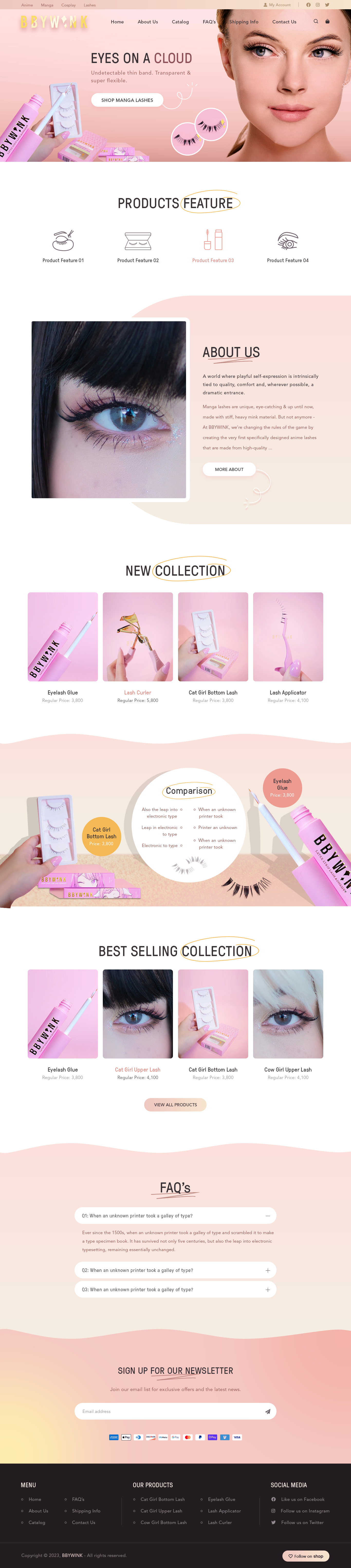 Eye lashes / E-commerce Website