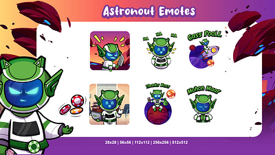 Collection of cute Astronout Emotes astronout character collection cute emotes illustration moon rocket stickers ui vector