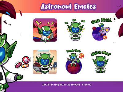 Collection of cute Astronout Emotes astronout character collection cute emotes illustration moon rocket stickers ui vector