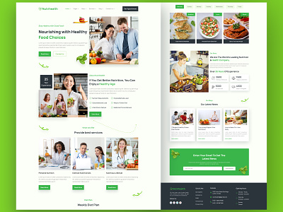 Diet & Nutrition landing page cleaneating diettips eatwell fitfood foodbalance healthyeats healthyliving landingpage nourishyourbody nutrihealth nutritiongoals ui ui ux design wellnessjourney