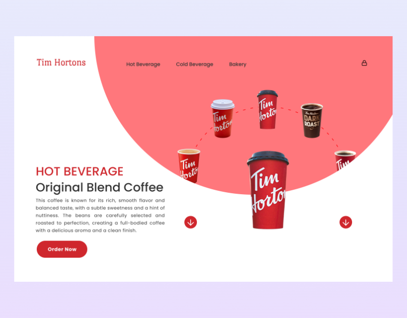 Tim Hortons - Hero Section design heros ection landing page red tim hortons ui ui design ux ux design web design