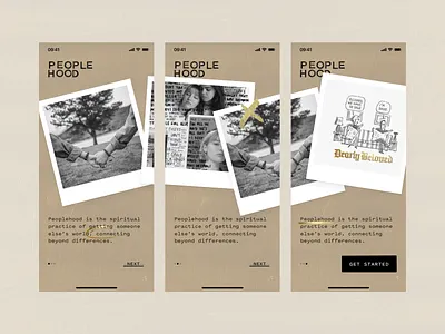Minimal onboarding screens app branding brown design graphic illustration ios logo minimal onboarding paper photo portrait ui web
