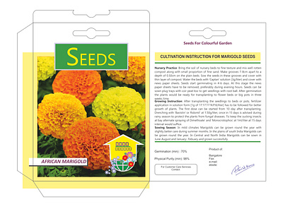 Seeds Paper Pouch African Marigold branding corel draw die keyline graphic design illustration photoshop product design