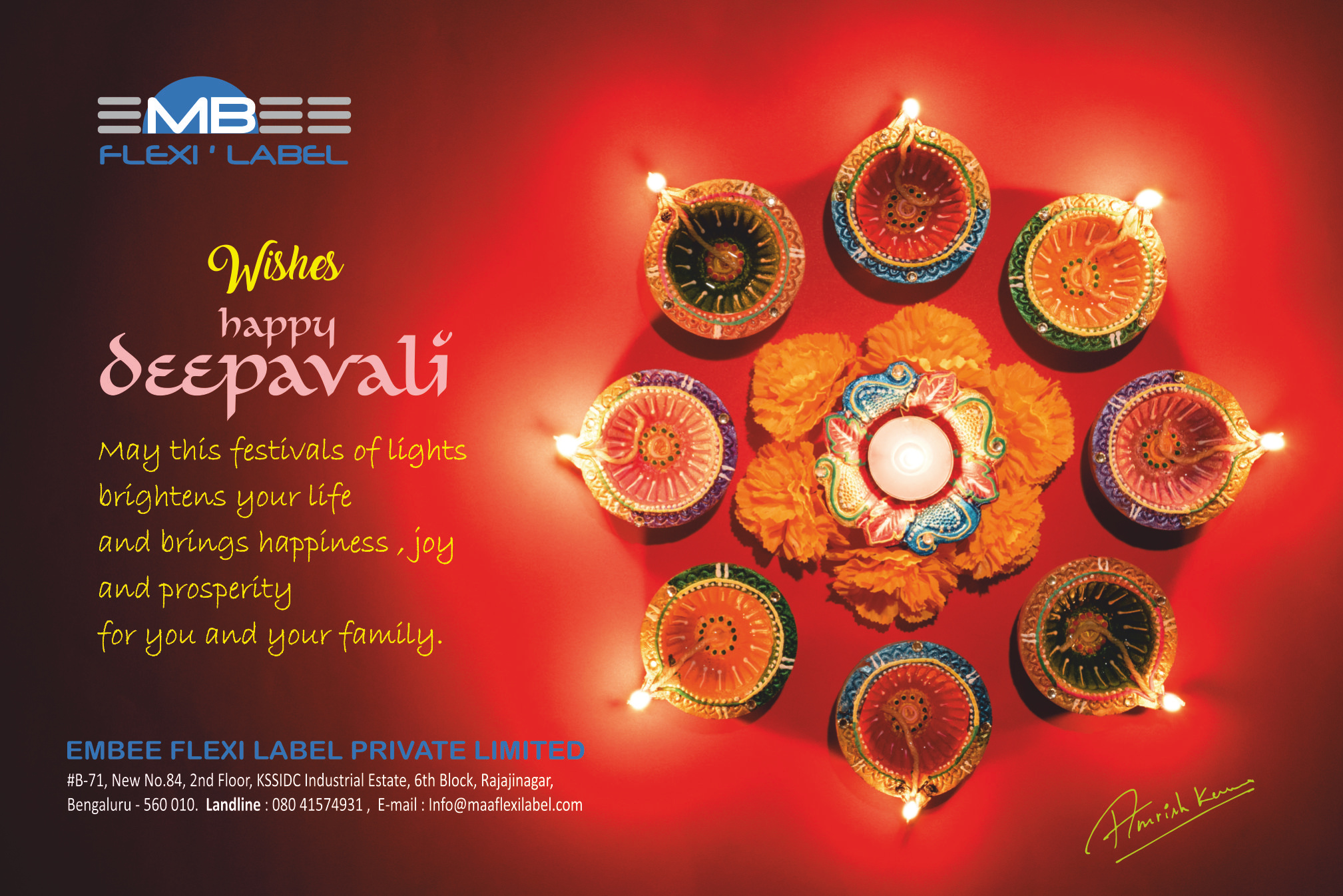 Diwali Wishes From Our team adobe illustration corel draw photoshop typograhy