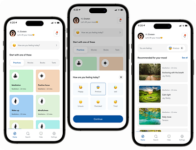 Mental Health Mobile Application health health design mental health ui design ux design