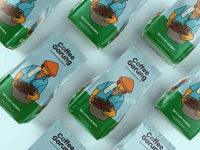 Garung Coffee 3d brand branding design graphic design hire me illustration logo mock up packaging packaging design vector