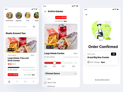 Food Ordering App delivery design food icon illustration minimal mobile order ui ux vector