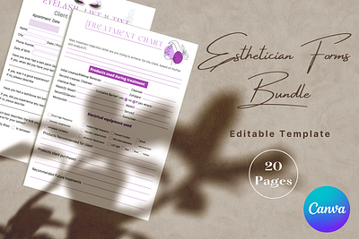 Esthetician forms bundle branding canva template editable forms editable template esthetician forms graphic design template