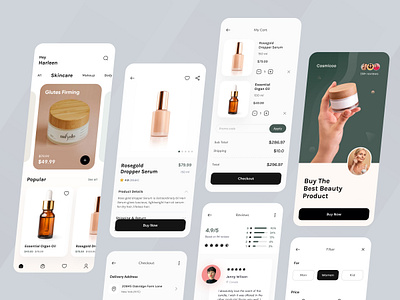 Cosmetics Mobile App app app design beauty app beauty product app cosmetic app cosmetics app cosmetics ecommerce app ecommerce app mobile app mobile app design online shopping app organ oil app serum app ui uiux ux