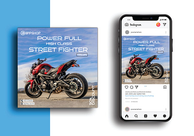 Motorcycle Social Media Design bpp shop design creative design graphic design illustration motion graphics motorcycle social media design