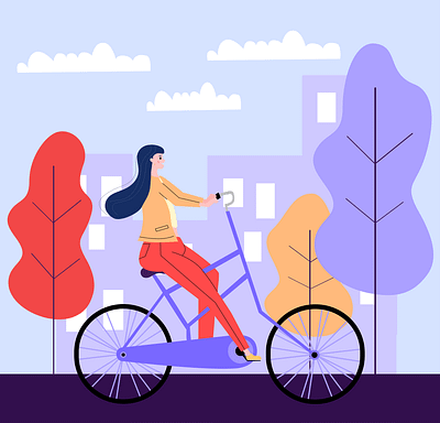 Cycling Girl Illustration | Design by Sadique city creative cycle design illustration weather