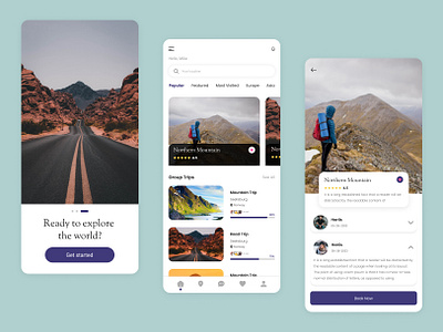 Travel app graphic design ui