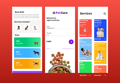 Pet care app app app design branding design graphic design illustration logo typography ui ux vector
