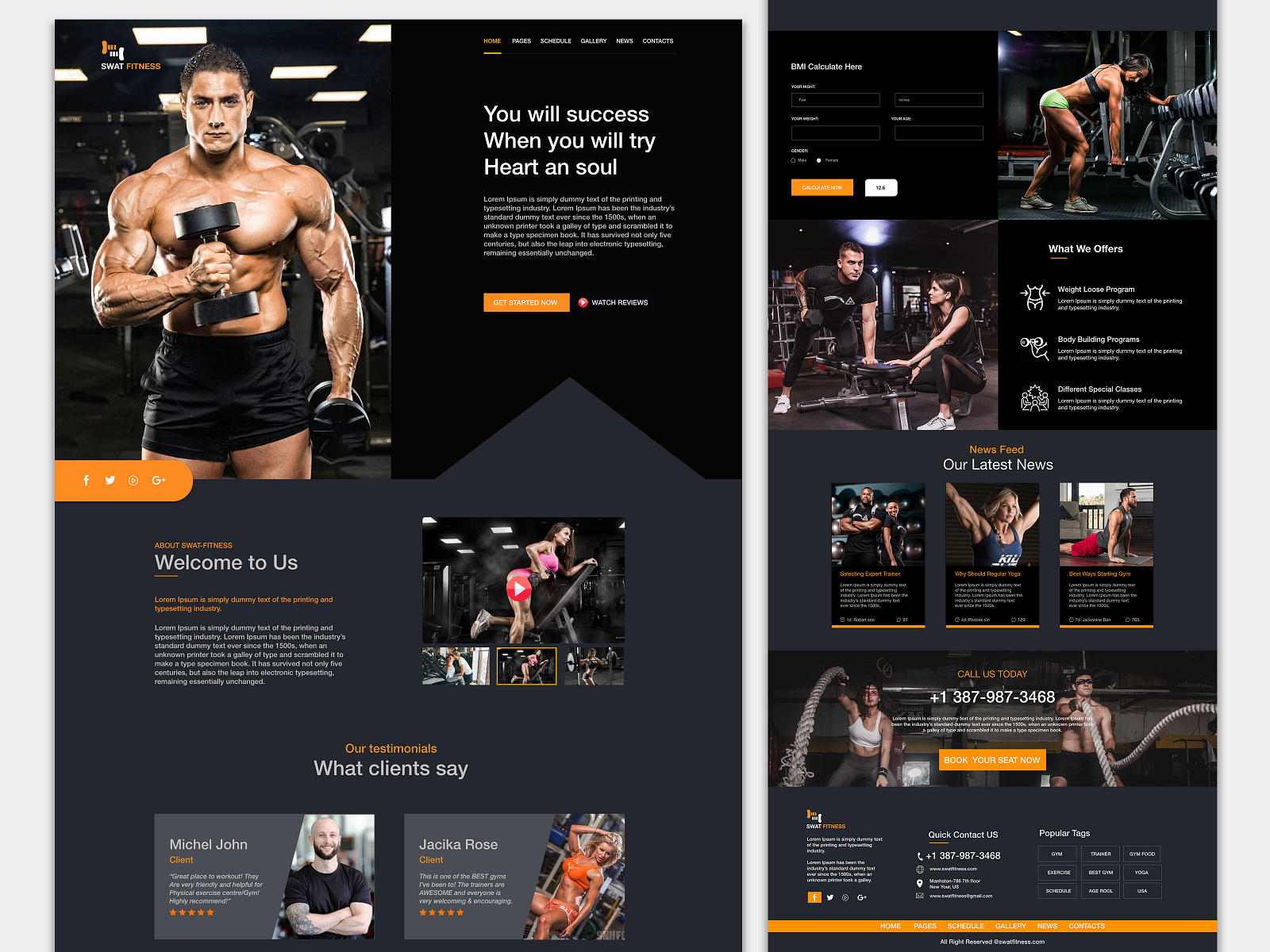 Swat Fitness Landing Page by Manik Paul on Dribbble