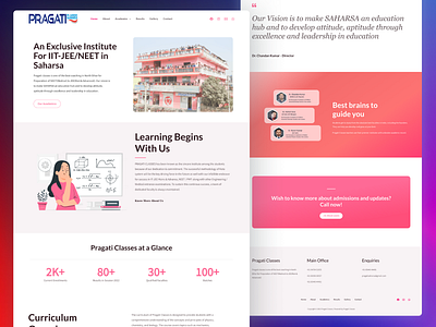 Website Design for Pragati Classes Saharsa | Education Website agency creative education hire iit project website design