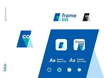 Frameco abstract affinity affinitydesigner alappuzha app brand identity branding creative design ecommerce frame frameco gokul krishna r graphic design india kerala logo minimal simple vector