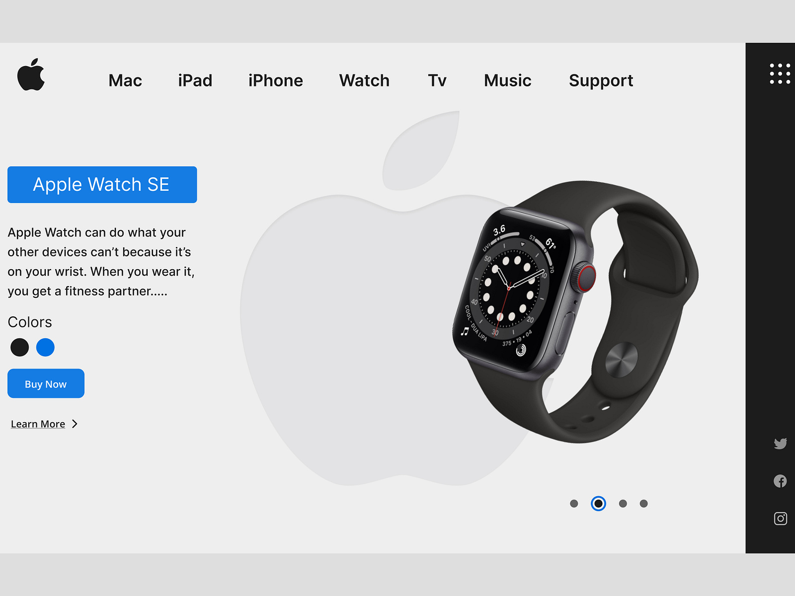 Apple Watch Landing Page by Akanksha Gupta on Dribbble