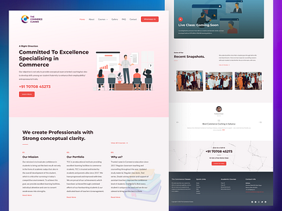 Web Design for The Commerce Classes by Sadique Hussain agency branding class commerce creative design education learning logo website design