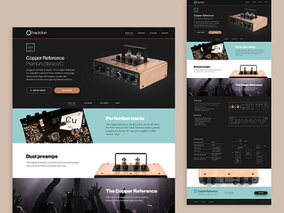 traction Copper Reference landing page design landing music preamp webdesign