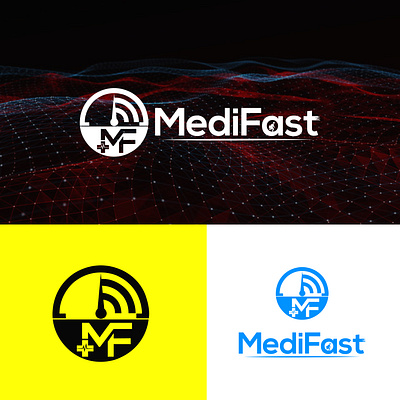 MediFast Logo Design brand identity branding clean company logo corporate creative design fast logo graphic design illustration logo medical logo mf logo speed logo vector watch logo