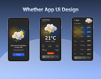 whether App best Design 3d 3d app design animation best app desing figma graphic design ios app design new ui design simple design typography ui whether app design