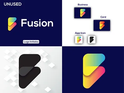Fusion - Logo Design, F Letter Logo (Unused ) app icon best logo branding design f letter f letter logo f lofo graphic design icon design illustration it firm letter f logo logo design logo designer minimalist logo modern logo tech logo technology log vectplus