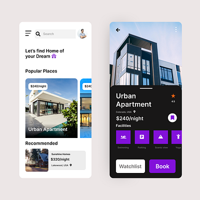 Home Renting Application appdesign homeapplication ui ux