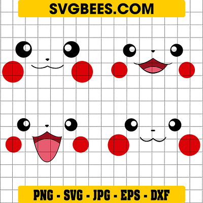 Pikachu Face SVG pikachu face svg svgbees