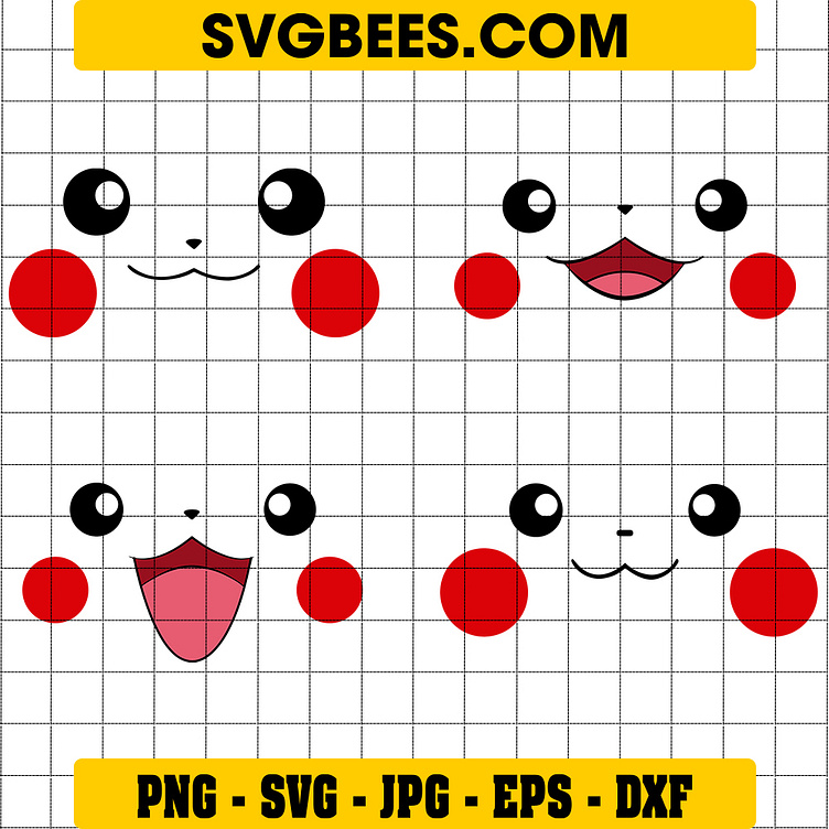 Pikachu Face SVG by SVGbees: SVG Files for Cricut - Get Premium SVGs on ...