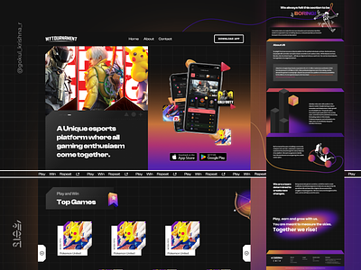 MyTournament Landing Page about page alappuzha branding creative design esports figma gaming gokul krishna r graphic design home page illustration india landing page login mytournament tournaments ui vector website
