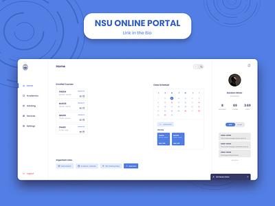 NSU Online Portal Redesign | UI/UX Design design graphic design ui ux