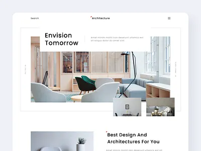 Architecture Website Designs herosection home page interio landing page ui ui design website design